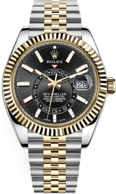 Buy this new Rolex Sky Dweller 42mm 326933 Black Index Jubilee mens watch for the discount price of £23,000.00. UK Retailer.